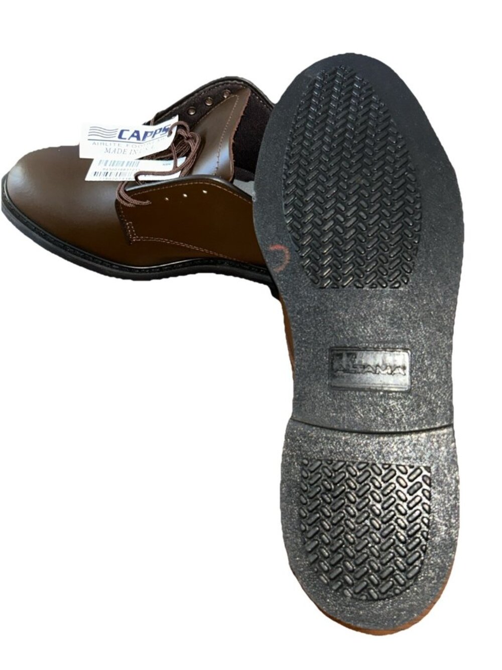 Capps Airlite Uniform Footwear 90259-A Brown Oxford Men's Dress Shoes 12 D AGSU - Picture 5 of 8